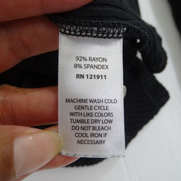 LNA Black Ribbed Mock Neck Long Sleeve Top With Cutout Back Women Size S - Picture 6 of 11